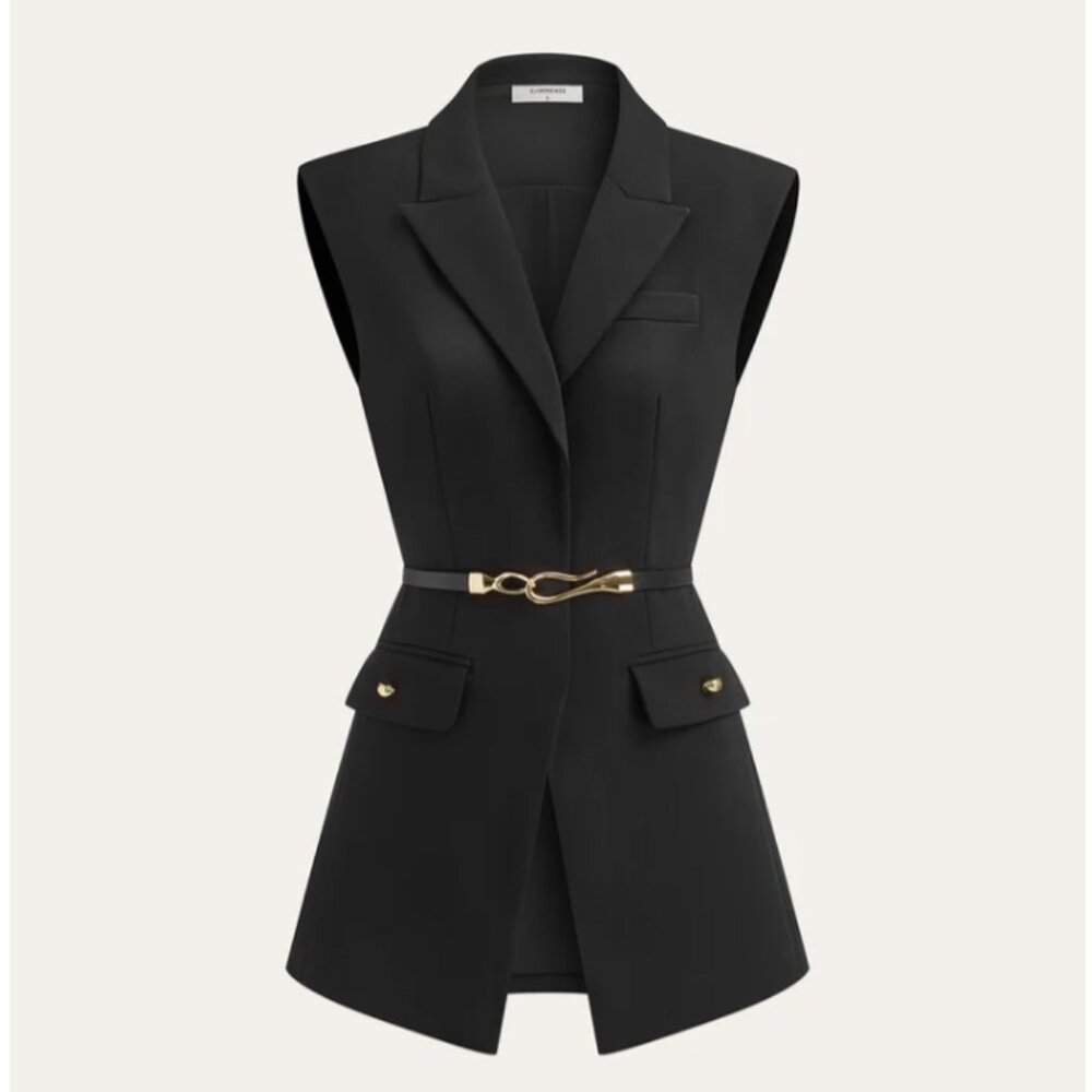 Belted Cap Sleeve Vest